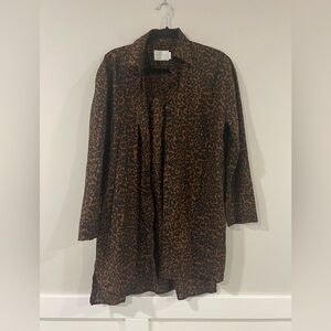 Maison Du Soir Leopard Print Cotton Nightshirt Dress Anthropologie Size M